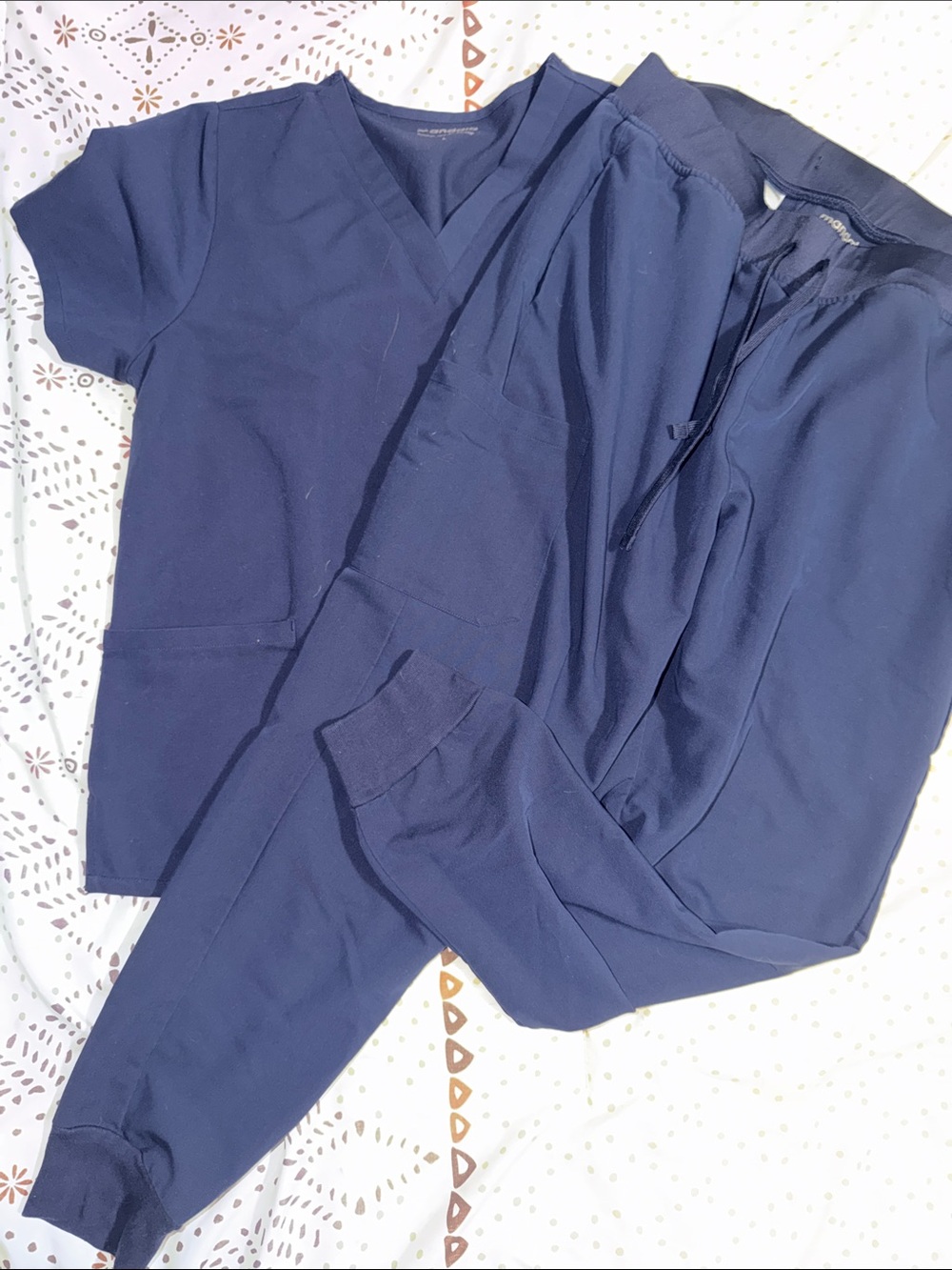 Women’s Navy Blue Scrub Jogger Pants - Professional Lightweight Set - Picture 1 of 8